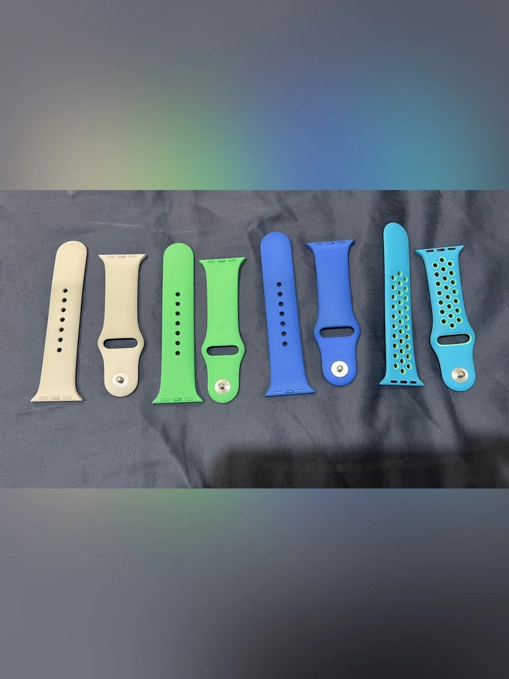 Bundle of 4 Apple Watch bands 40mm & 41mm size S/M blue green sand Nike